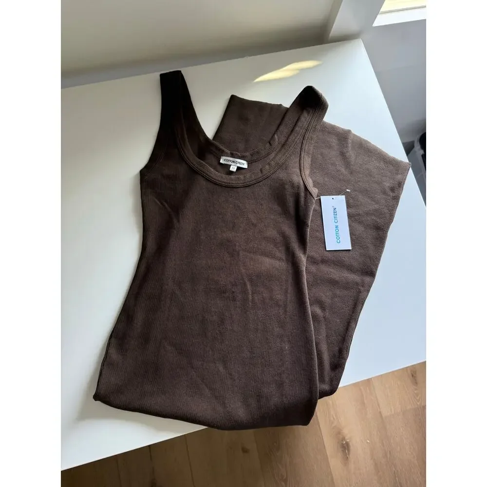 $185 New Cotton Citizen Verona Midi Dress - Espresso - XS